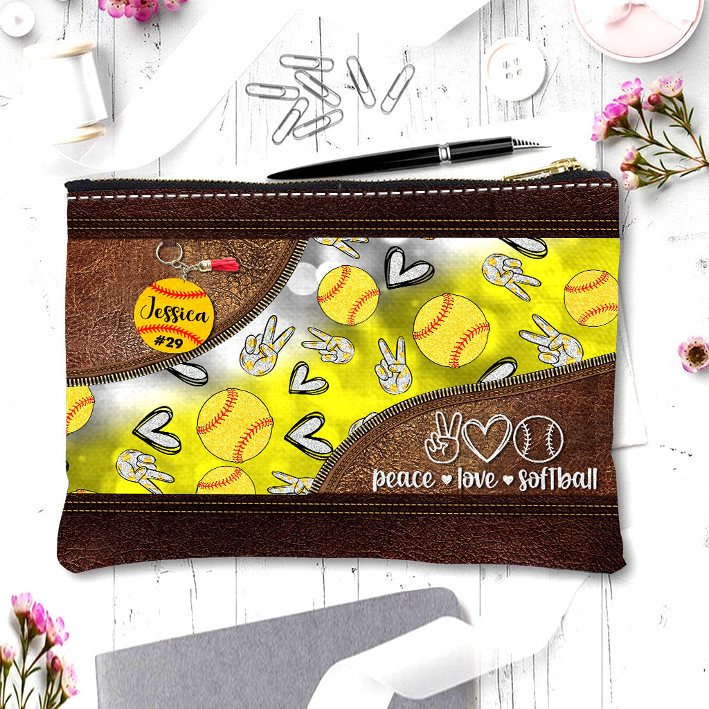 Peace Love Softball – Personalisierte Softballtasche