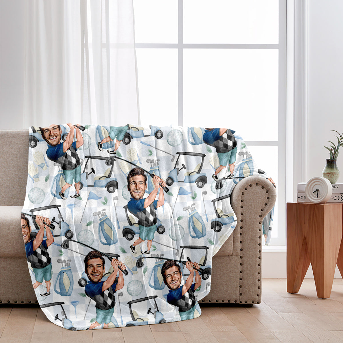 Gift For Golf Dad, Uncle, Husband...  - Personalized Golf Blanket