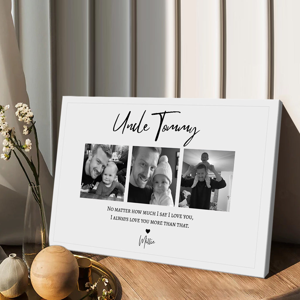Ich liebe dich, Onkel – Personalisierte Leinwand und Poster für Onkel