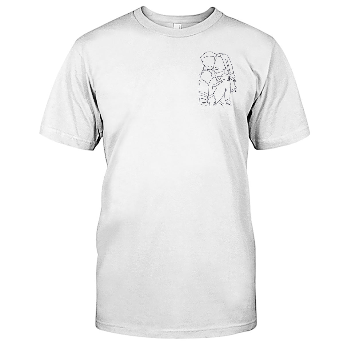 Individuelle Linienzeichnung – Personalisiertes, besticktes Mutter-T-Shirt