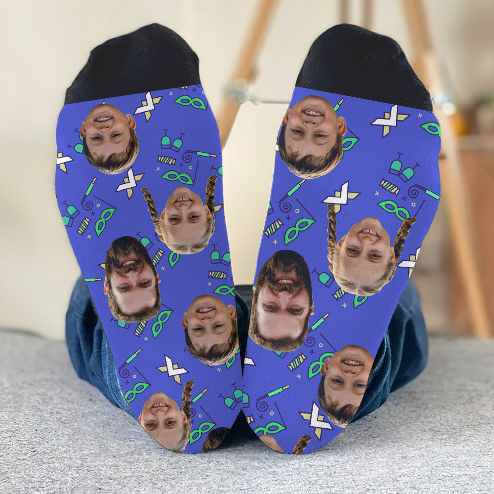 Individuelles Gesichtsmuster - Personalisierte Socken für Stiefväter