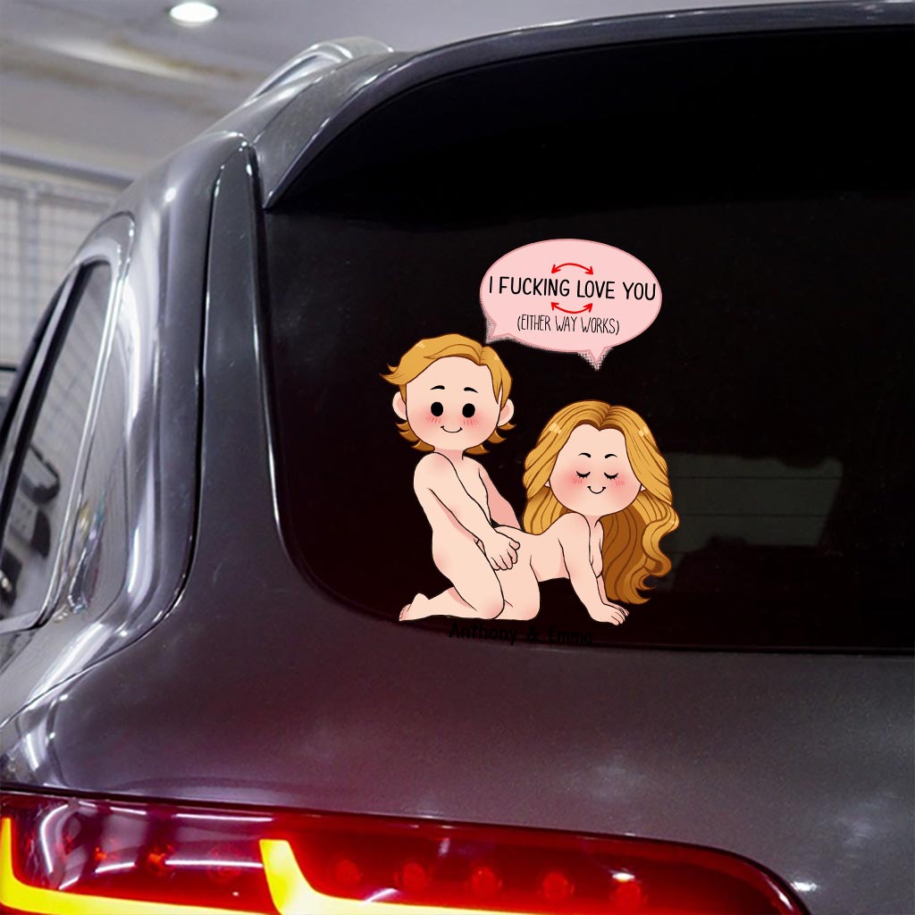 Ich liebe dich – Personalisierter Aufkleber für Paare (gestanzt)