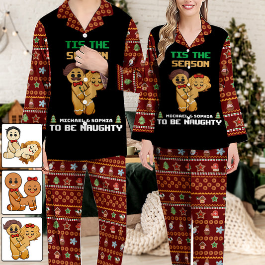 Die Jahreszeit, um frech zu sein – personalisierte Partner-Pyjamas mit Knopfleiste