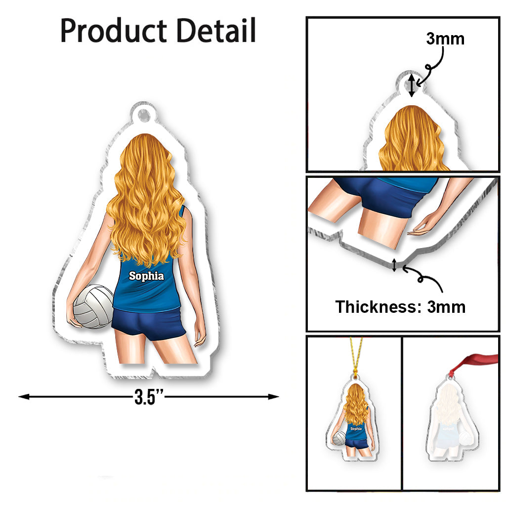 Einfach ein Mädchen, das Volleyball liebt – Personalisierter transparenter Volleyball-Anhänger