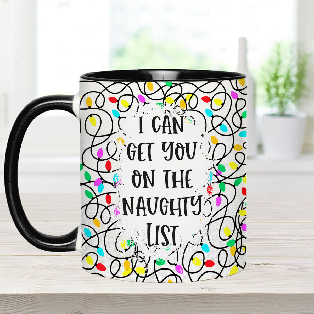 Ich kann dich auf die Liste der Unartigen bringen – Geschenk für Ehemann, Ehefrau, Freund, Freundin – Personalisierte Tasse mit Akzent