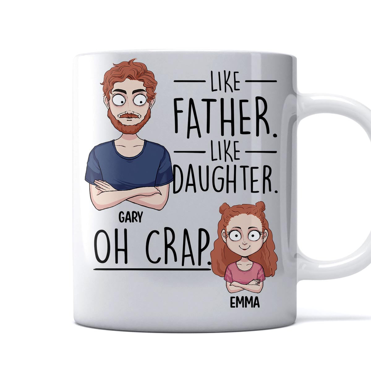 Wie der Vater, so die Tochter, so der Sohn – Geschenk für Papa, Mama, Sohn, Tochter – Personalisierte Tasse