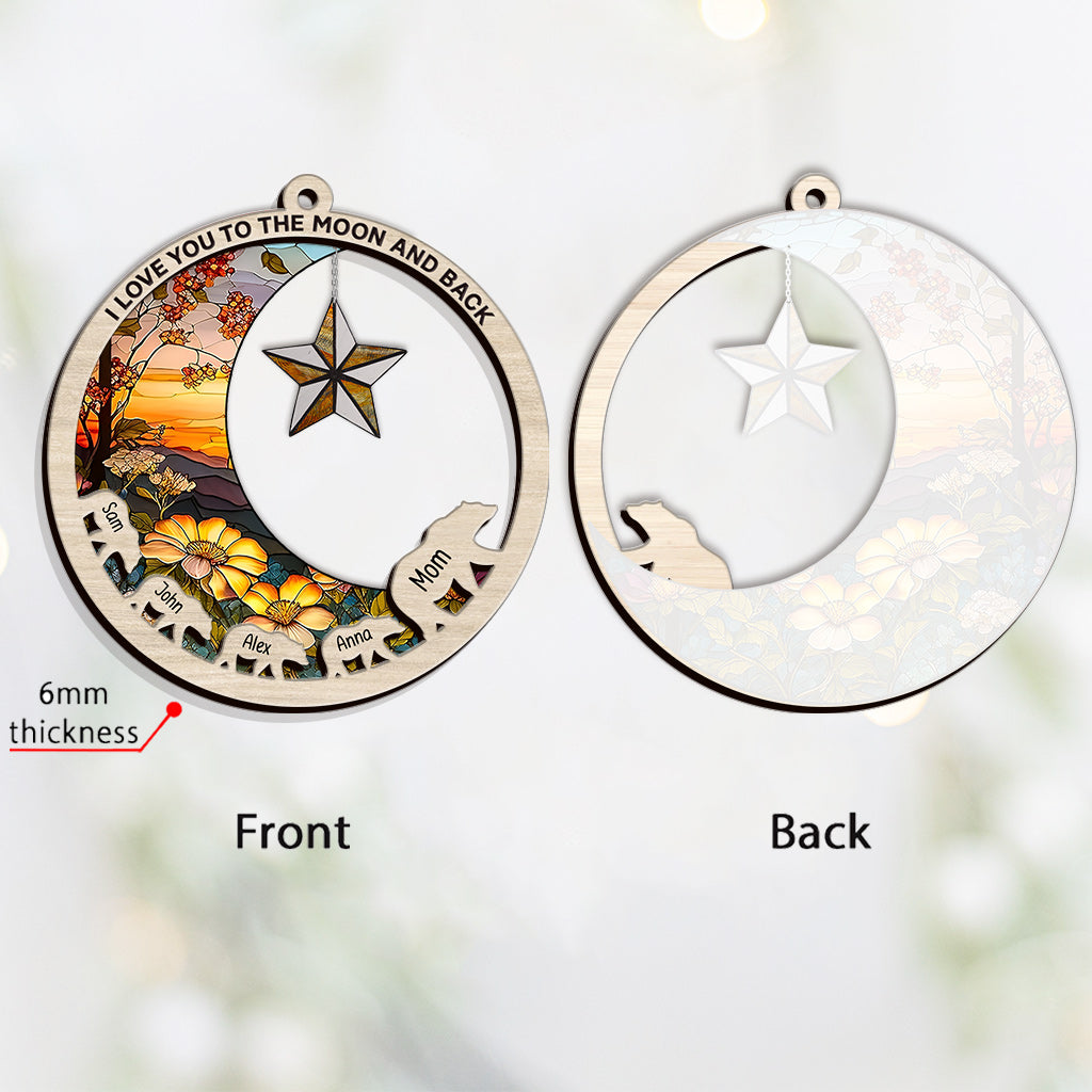 Ich liebe dich bis zum Mond und zurück – Geschenk für Mama – Personalisierter Ornament-Mix
