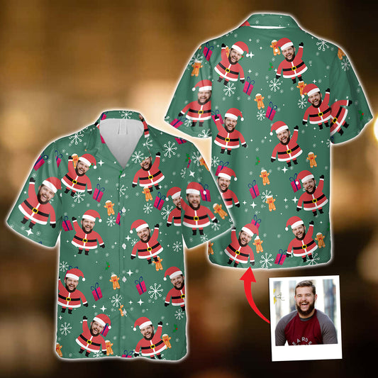 Individuell gestaltetes Weihnachtsmann-Gesicht - Personalisiertes Hawaiihemd