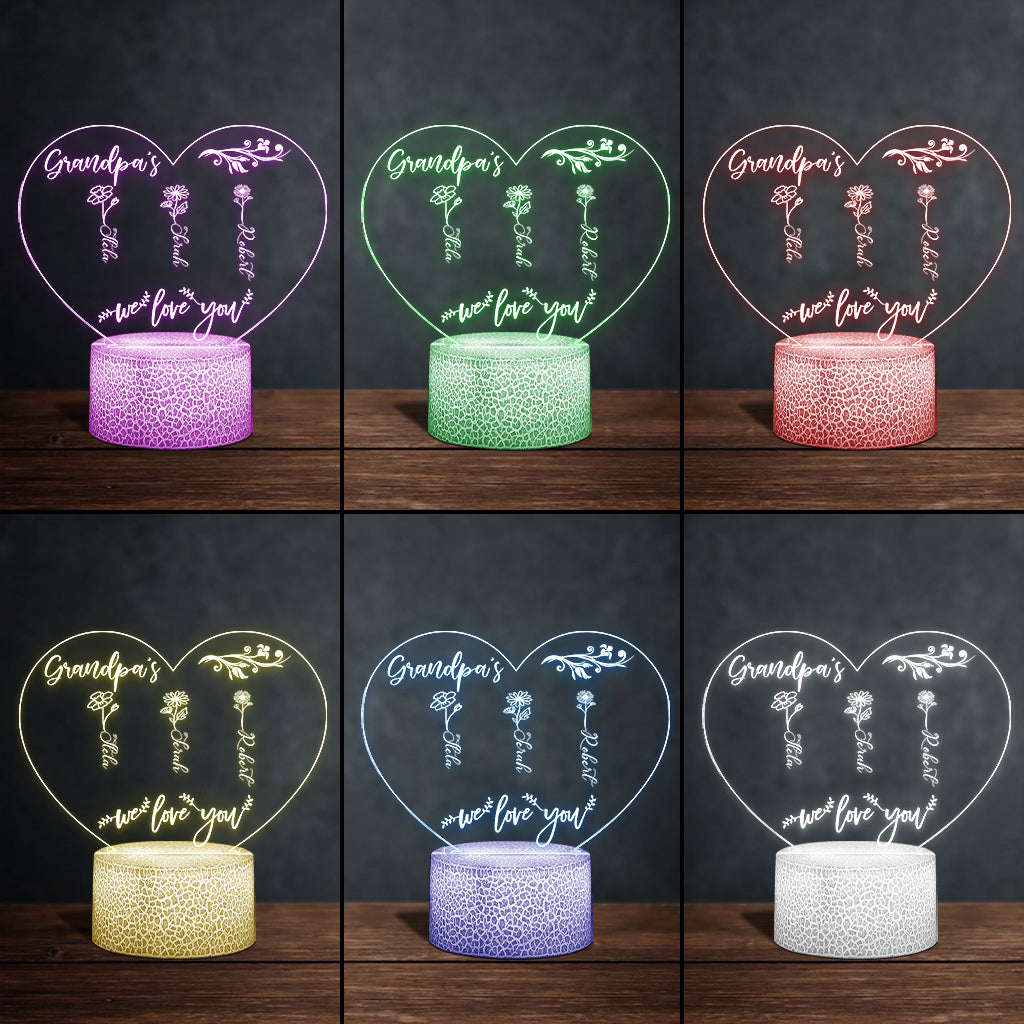 Mom’s Garden - Gift for grandma, mom, aunt, grandpa - Personalized Shaped Plaque Light Base