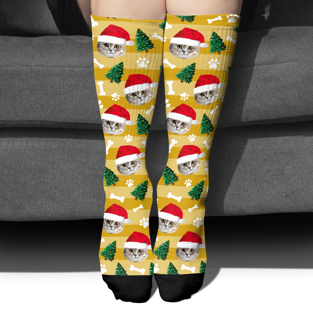 Personalisierte Weihnachtssocken mit Foto – Geschenk für Hundeliebhaber, Katzenliebhaber und alle anderen –