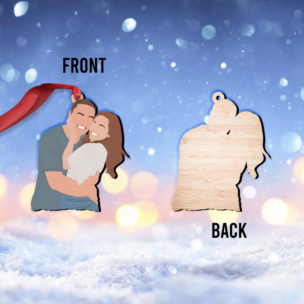 Custom Faceless Portrait Illustration - Personalized Family Ornament