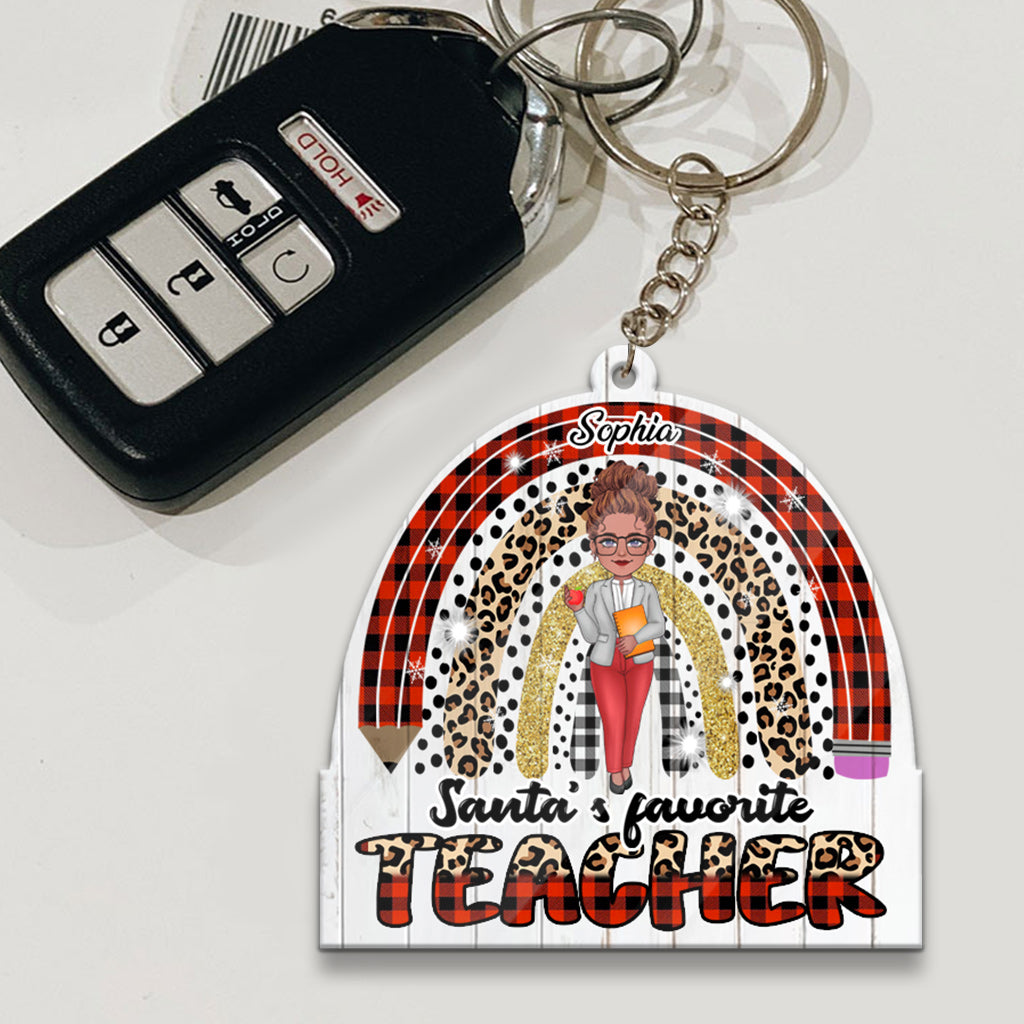 Santa's Favorite Teacher - Personalized Teacher Keychain