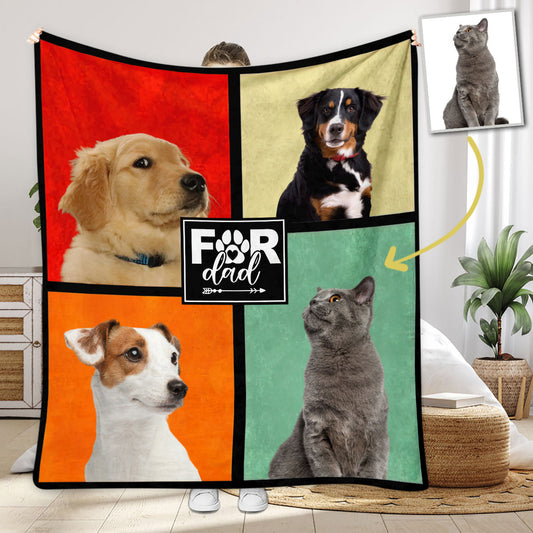 Hundemama/Katzenmama/Tierpapa... - Geschenk für Hundeliebhaber, Hundefreunde, Katzenliebhaber - Personalisierte Decke