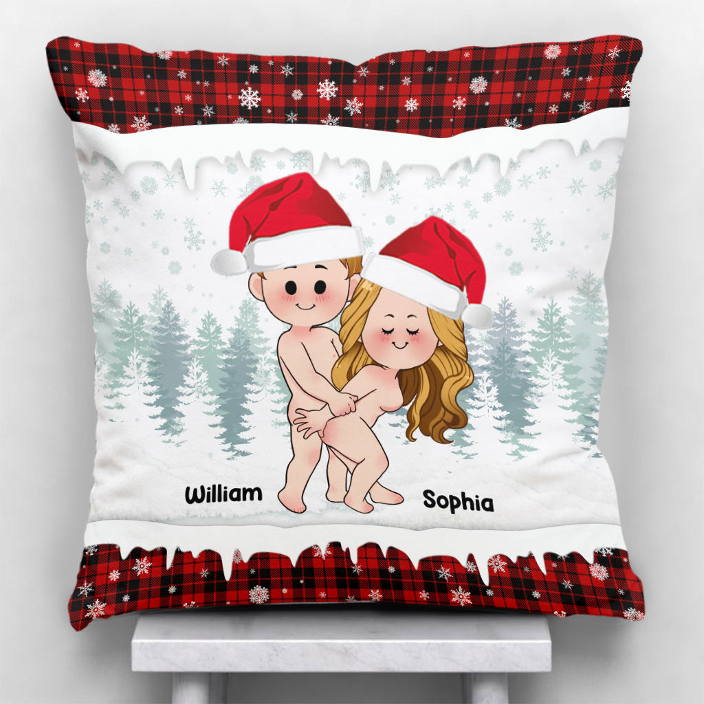 Baby It's Cold Outside - Personalized Couple Throw Pillow