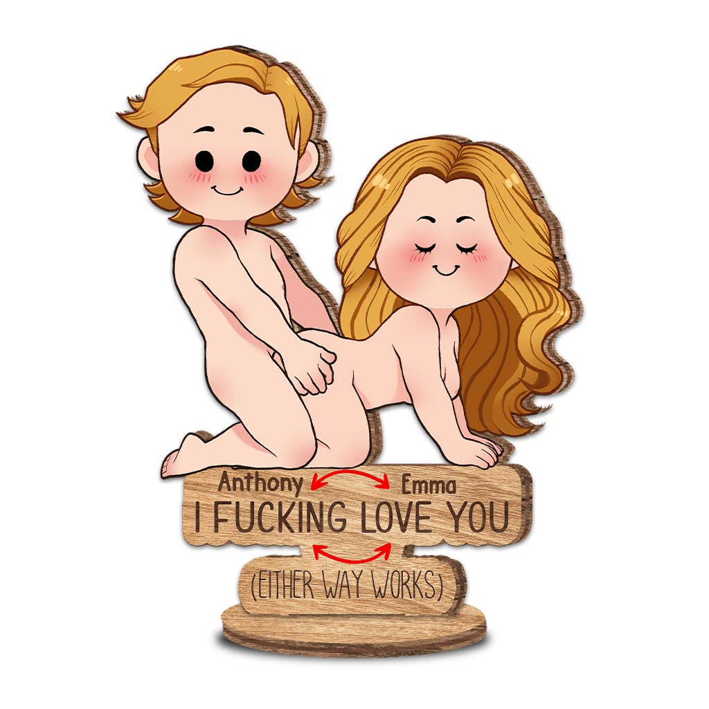 Ich liebe dich – Geschenk für Ehemann, Ehefrau, Freund, Freundin – Personalisierte, freistehende Holzplakette