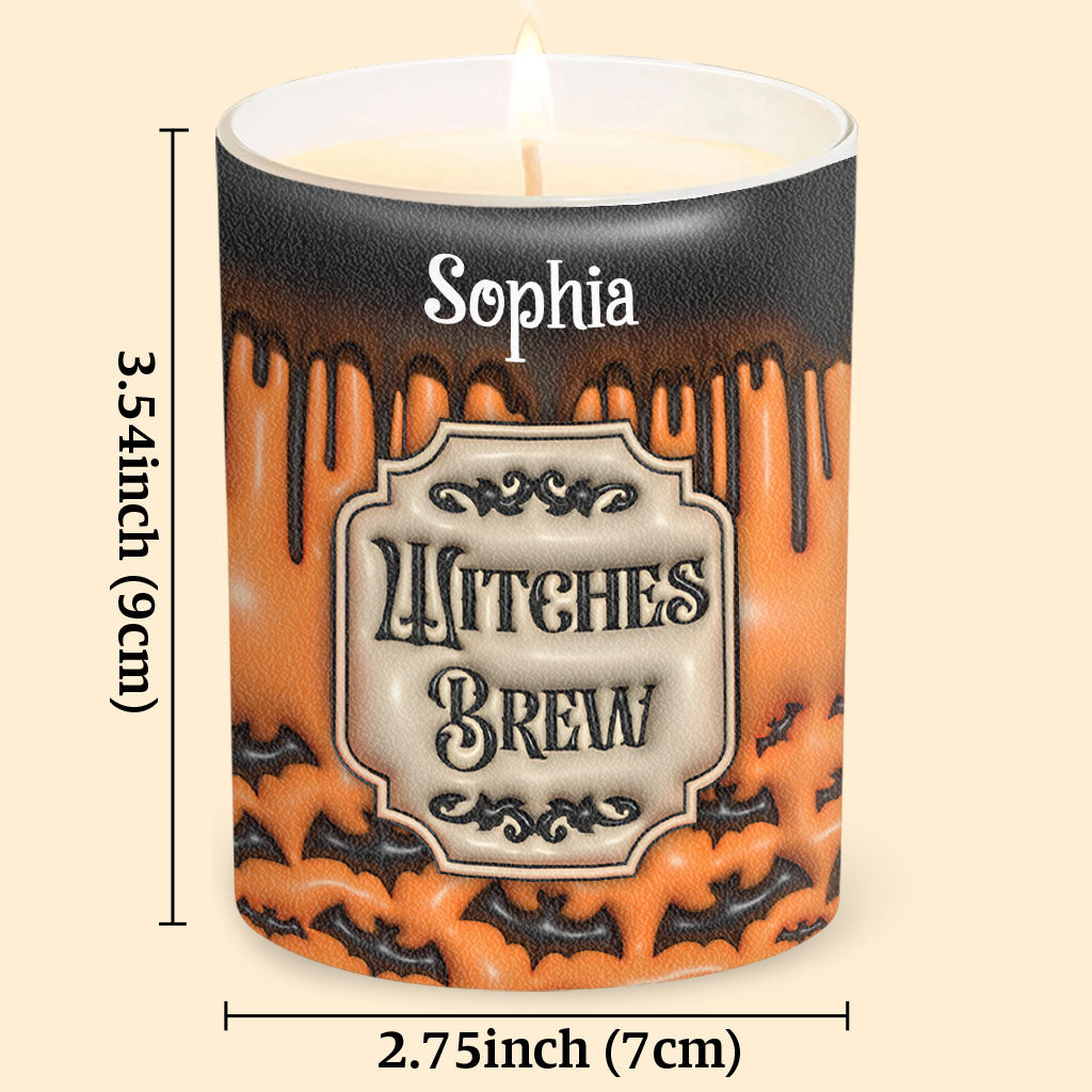 Witches Brew - Personalized Witch Candle With Wooden Lid