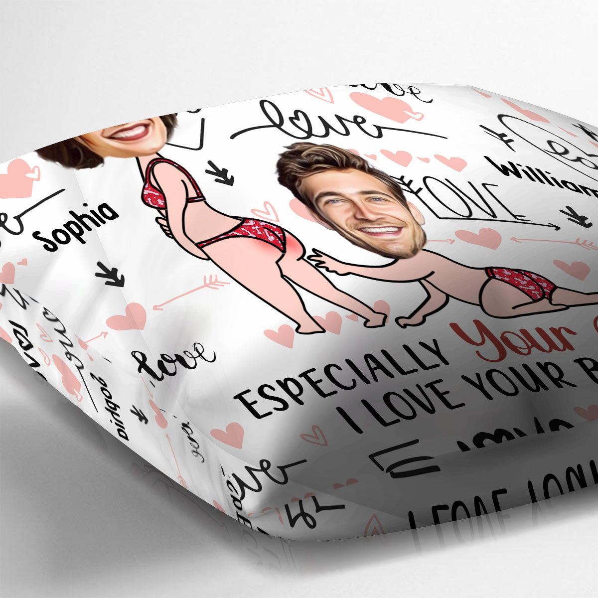 Ich verehre dich und liebe jeden Teil von dir – Individuelles Gesichtsbild hochladen – Personalisiertes Pärchenkissen