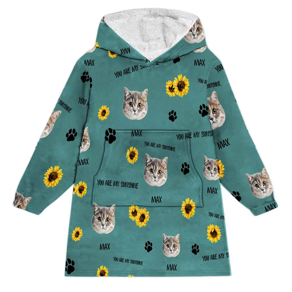 Du bist mein Sonnenschein – Hundegeschenk für Katzenliebhaber – Personalisierter Decken-Hoodie