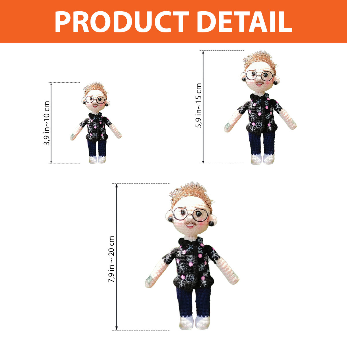 Handgestrickte Puppe nach Foto – Personalisierte handgestrickte Paarpuppe