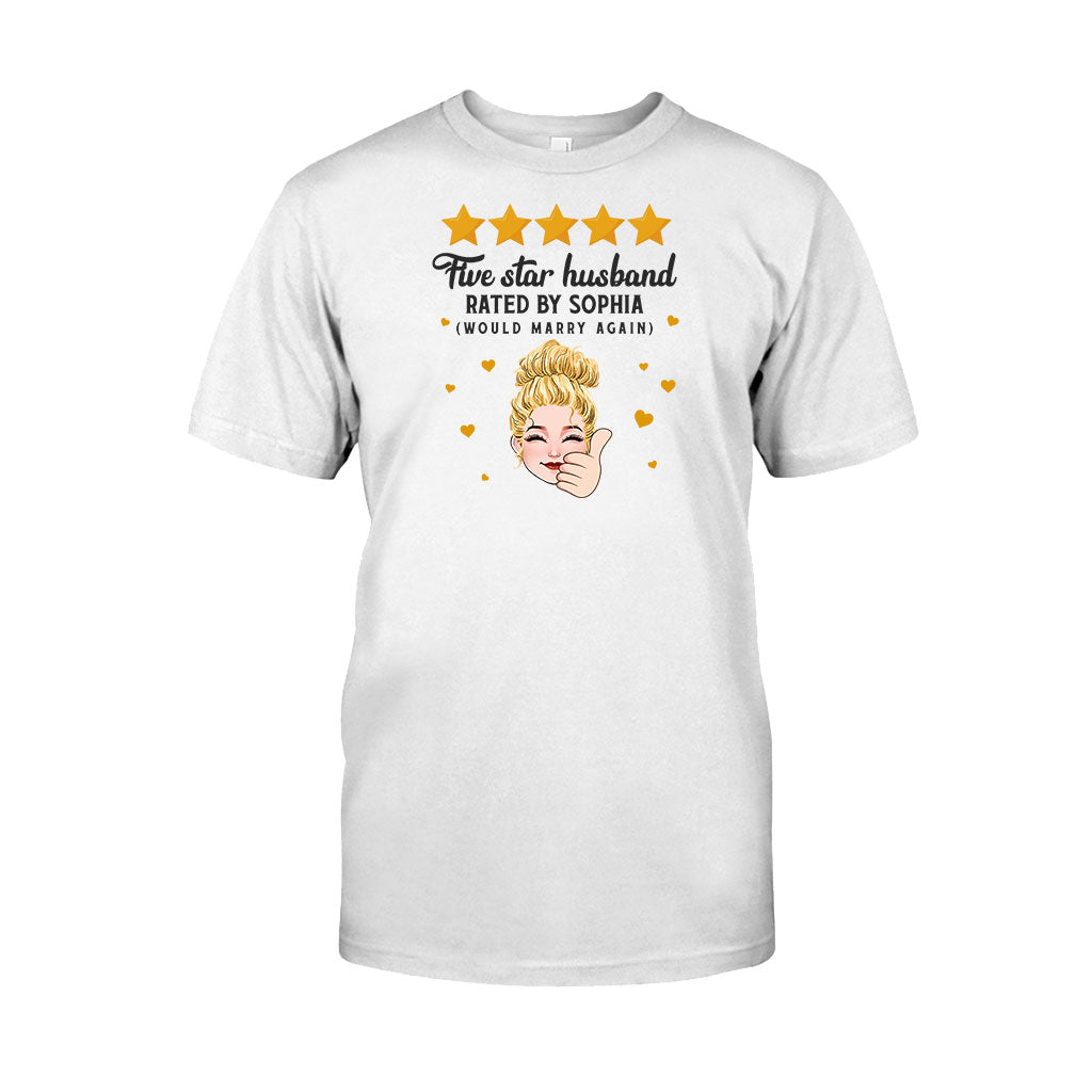 Fünf-Sterne-Ehepaar – Personalisiertes T-Shirt und Hoodie für Ehepaare