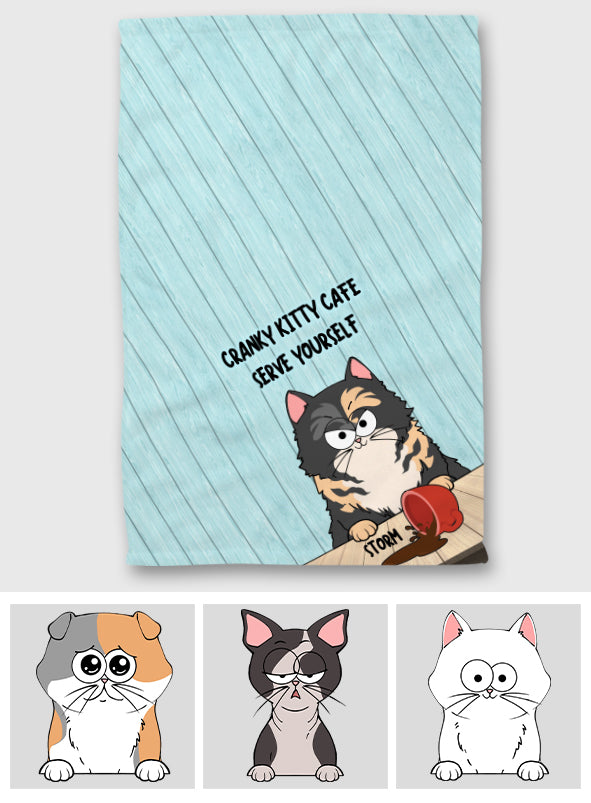 Cranky Kitty Café – Geschenk für Katzenliebhaber – Personalisiertes Handtuch