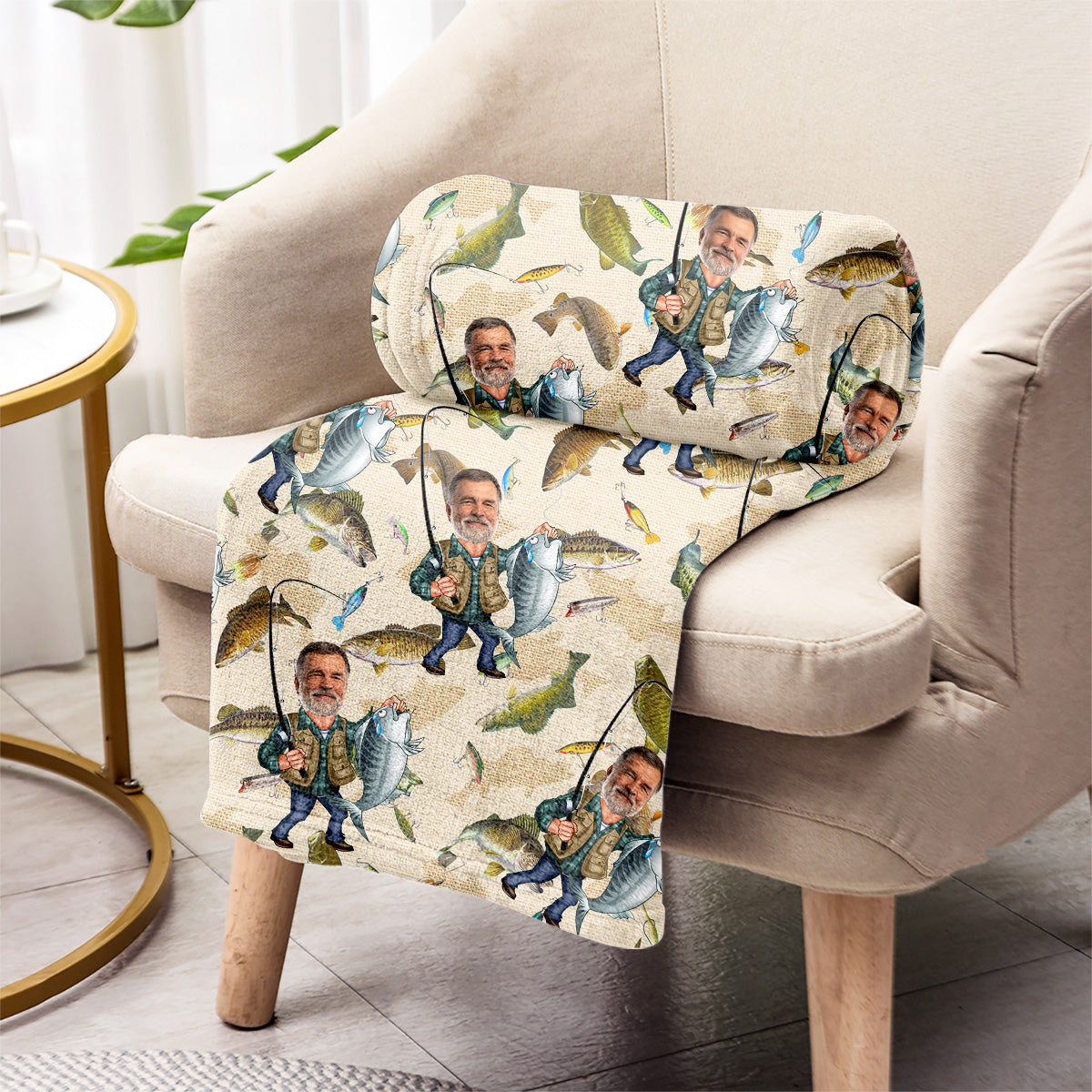 Lustige Angeldecke mit Foto – personalisierbar