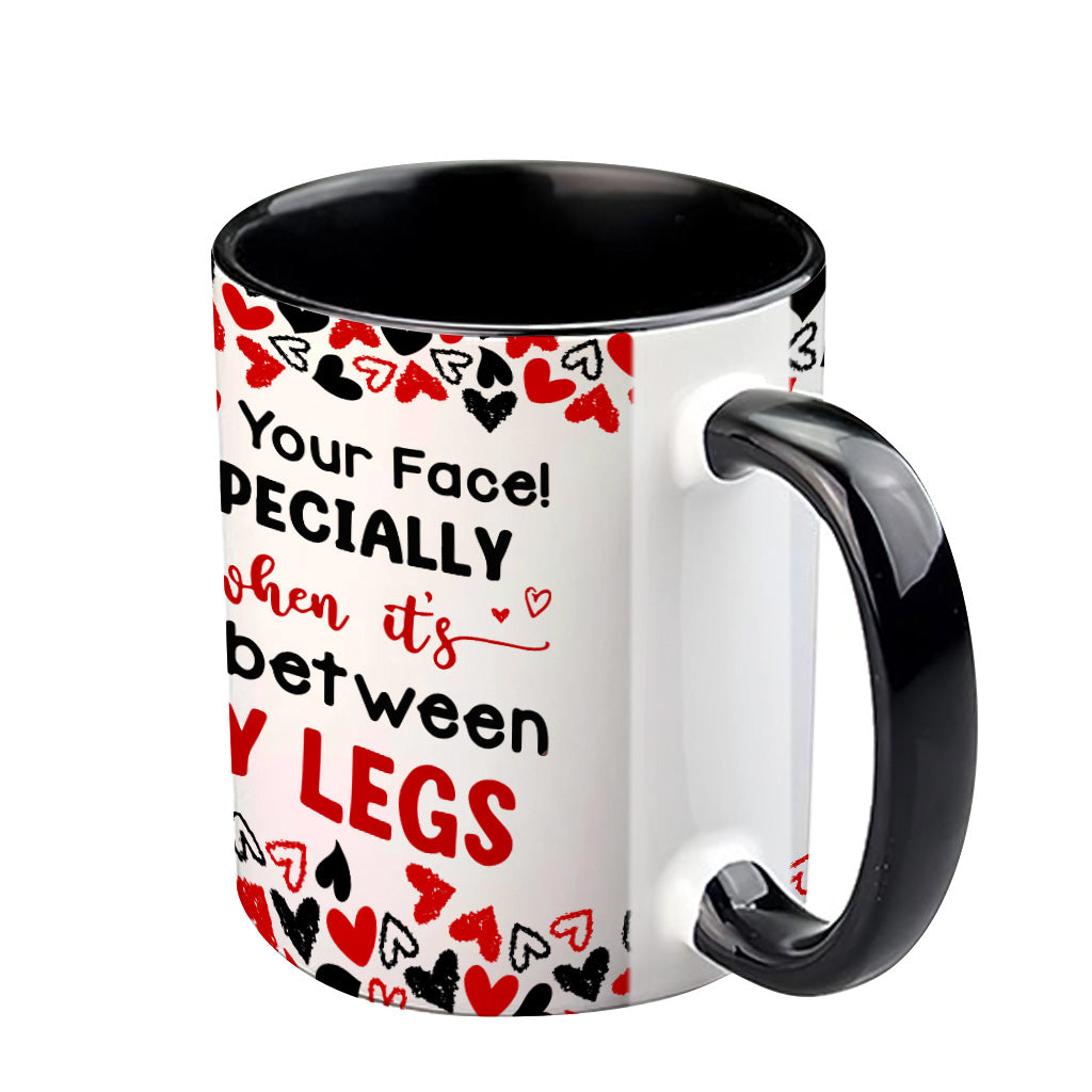 „Ich liebe dein Gesicht“ – personalisierte Tasse für Paare