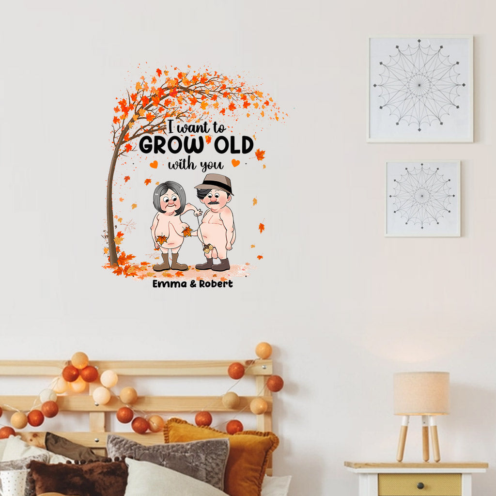 Ich möchte mit dir alt werden – personalisierter Aufkleber für Paare (gestanzt)