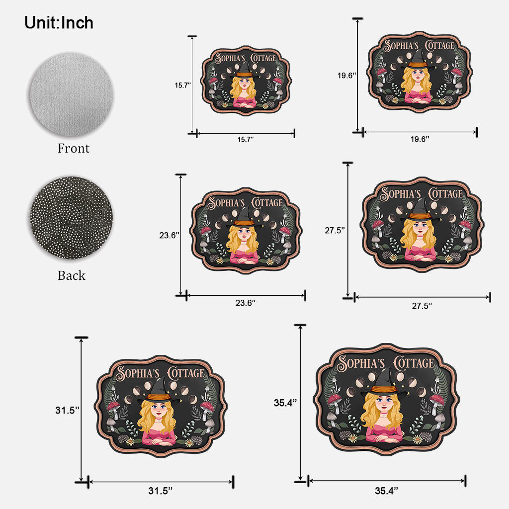 Witch's Cottage - Personalized Witch Shaped Doormat