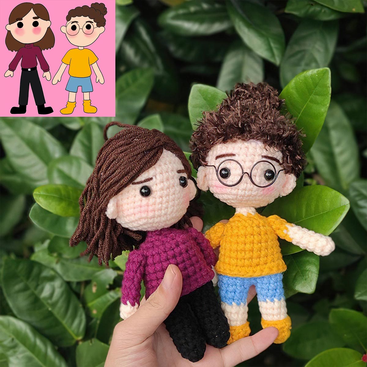 Mini Me Doll - Gift for sibling - Personalized Hand Knitted Doll