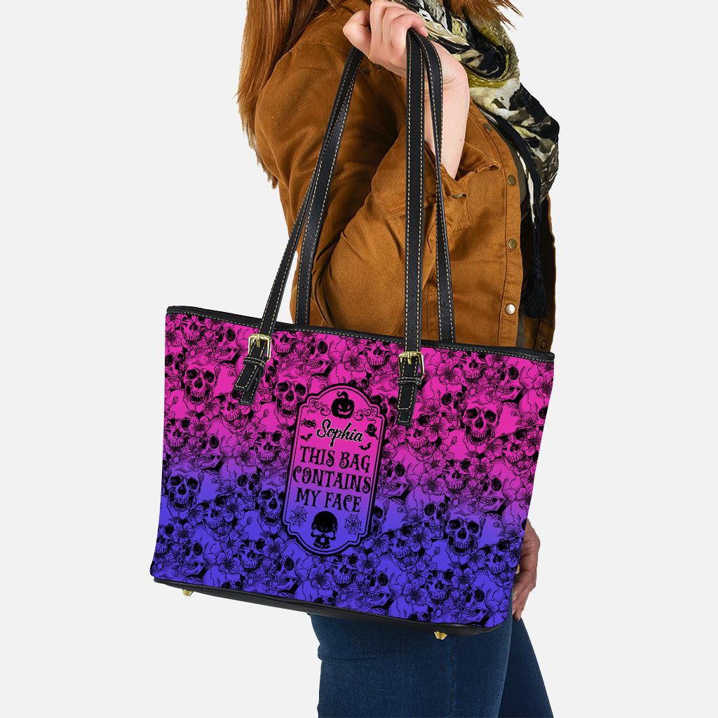 Diese Tasche enthält mein Gesicht – personalisierte Totenkopf-Ledertasche
