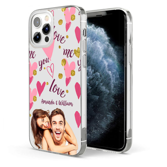 Ich gehöre dir – Personalisierte transparente Handyhülle für Paare