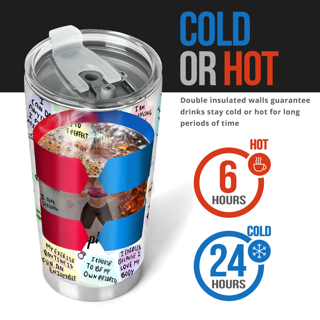 Meine täglichen Workout-Affirmationen – personalisierter Fitnessbecher