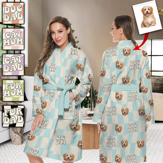 Lustiges Haustier mit Wellenmuster - Geschenk für Hunde- und Katzenliebhaber - Personalisierter Pyjama-Kimono