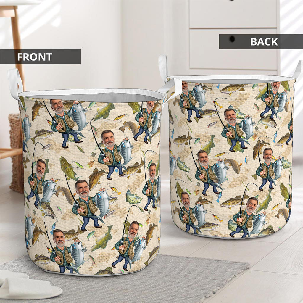 Photo Inserted Funny Fishing - Personalized Fishing Storage Basket