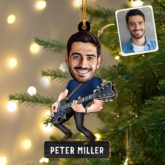 Witziger Gitarrist – Gitarrengeschenk für Ehemann, Freund, Vater, Sohn – Personalisierter Schmuck