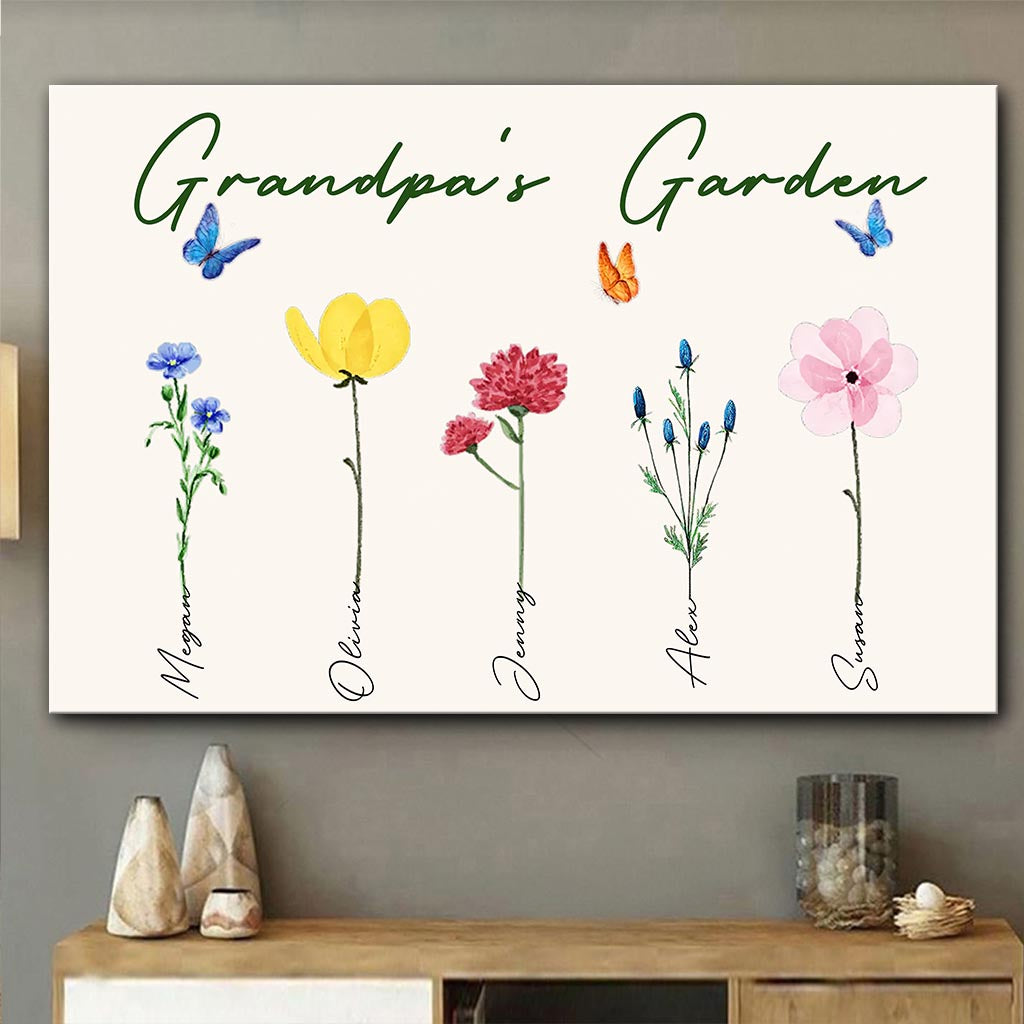 Grandma's Garden - Gift for grandma, grandpa, mom, dad - Personalized Canvas And Poster