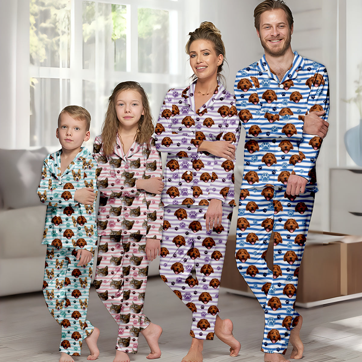 Hundemama-Vibes – Personalisierter Hunde-Pyjama mit Knopfleiste
