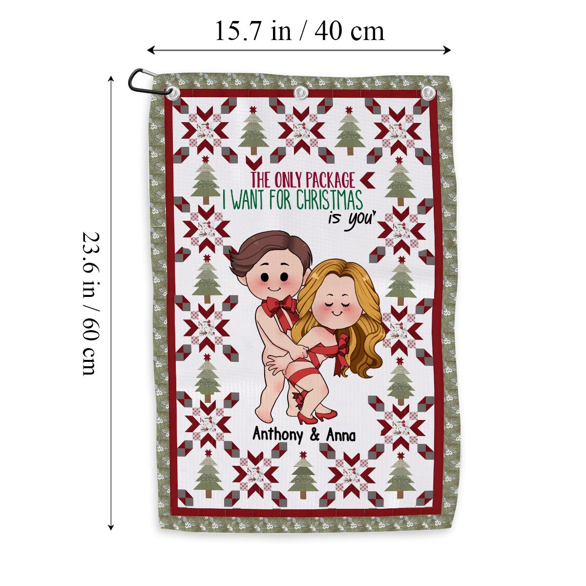 Das einzige Geschenk, das ich mir zu Weihnachten wünsche, bist du – personalisiertes Golfhandtuch für Paare