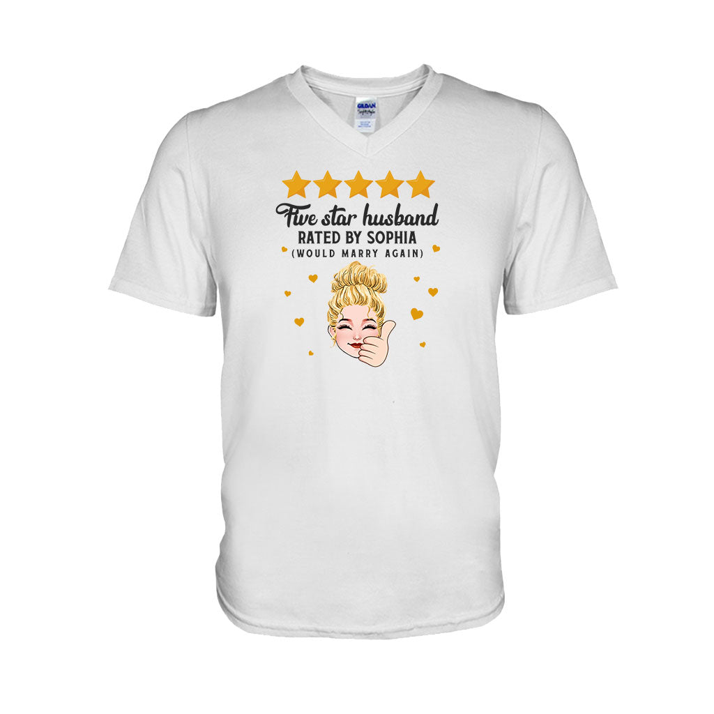 Fünf-Sterne-Ehepaar – Personalisiertes T-Shirt und Hoodie für Ehepaare