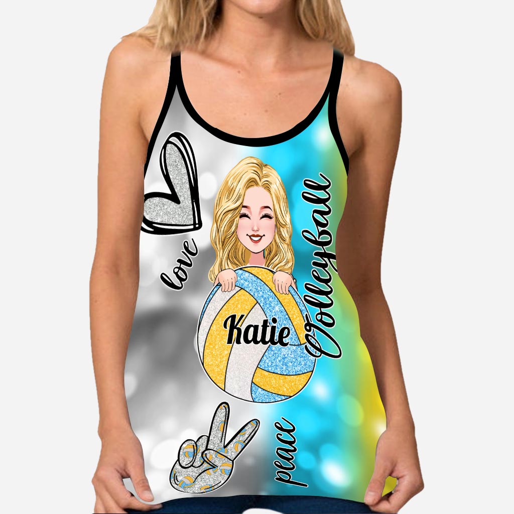 Coole Volleyball-Mama – Personalisiertes Volleyball-Tanktop mit Kreuz