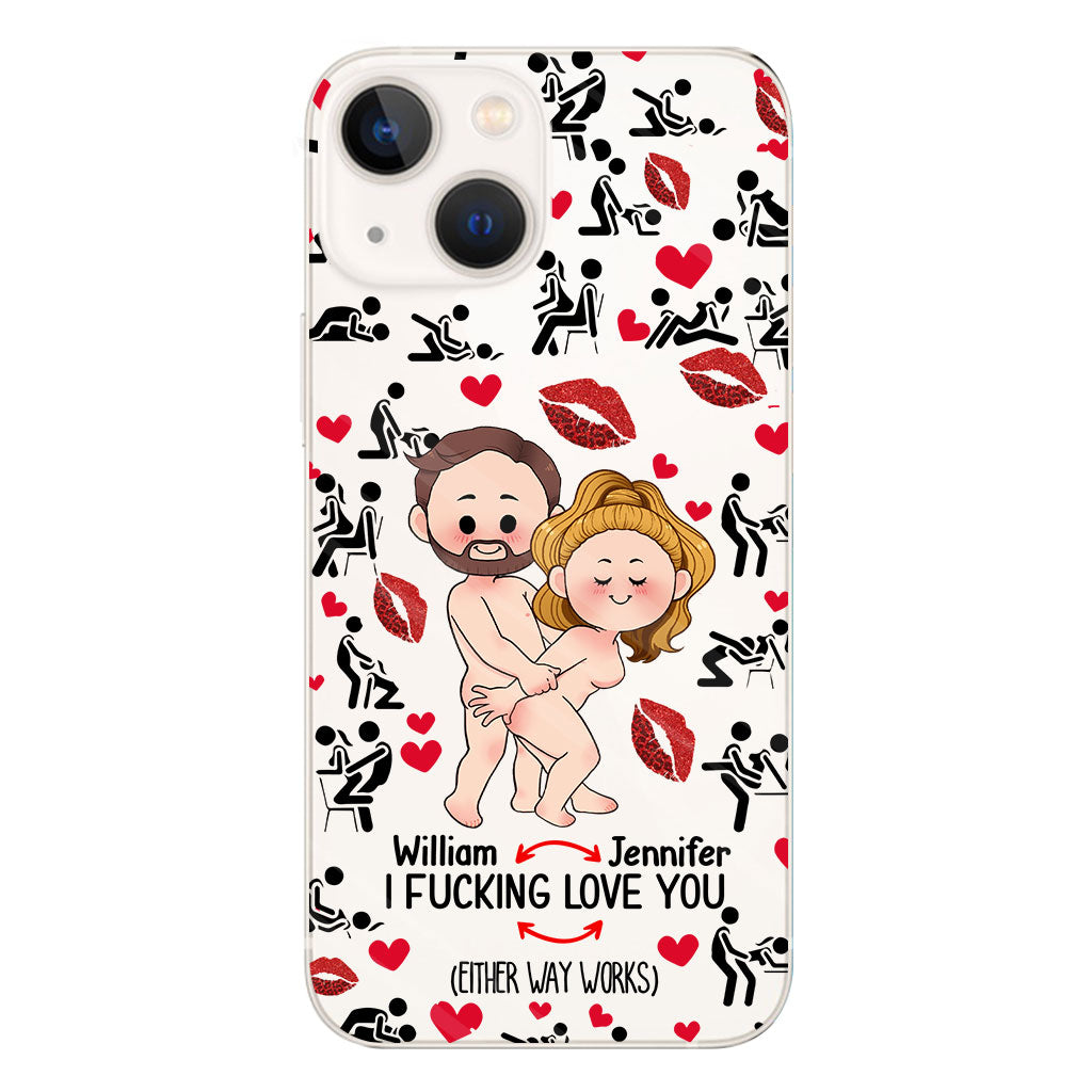 Ich liebe dich – Geschenk für Ehemann, Ehefrau, Freund, Freundin – Personalisierte transparente Handyhülle