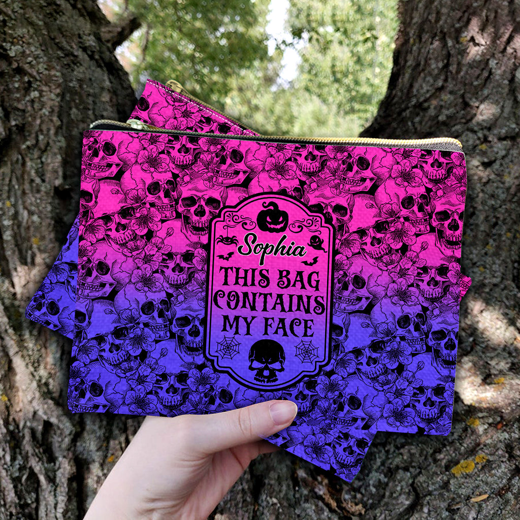 Diese Tasche enthält mein Gesicht – personalisierter Totenkopfbeutel