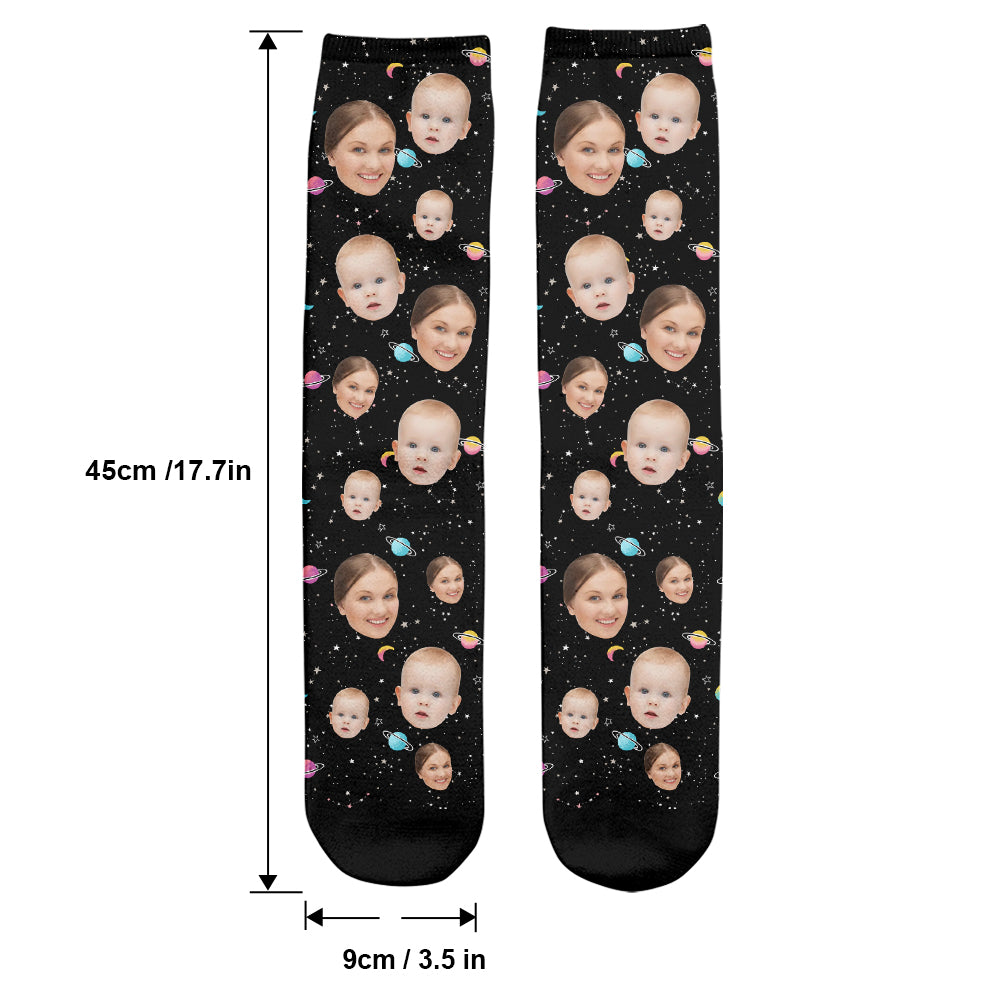 Custom Face Galaxy - Personalized Mother Socks