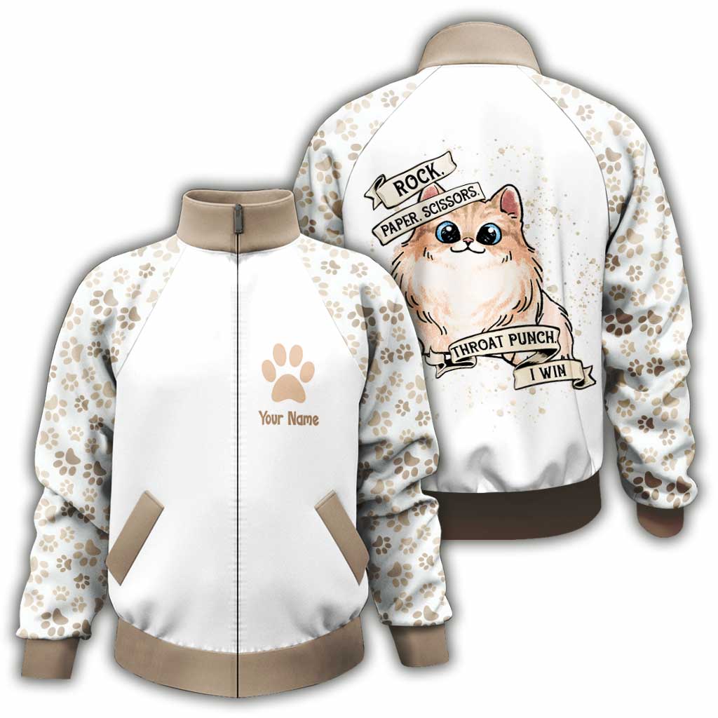 Rock Paper Scissors - Personalized Cat Zip Jacket