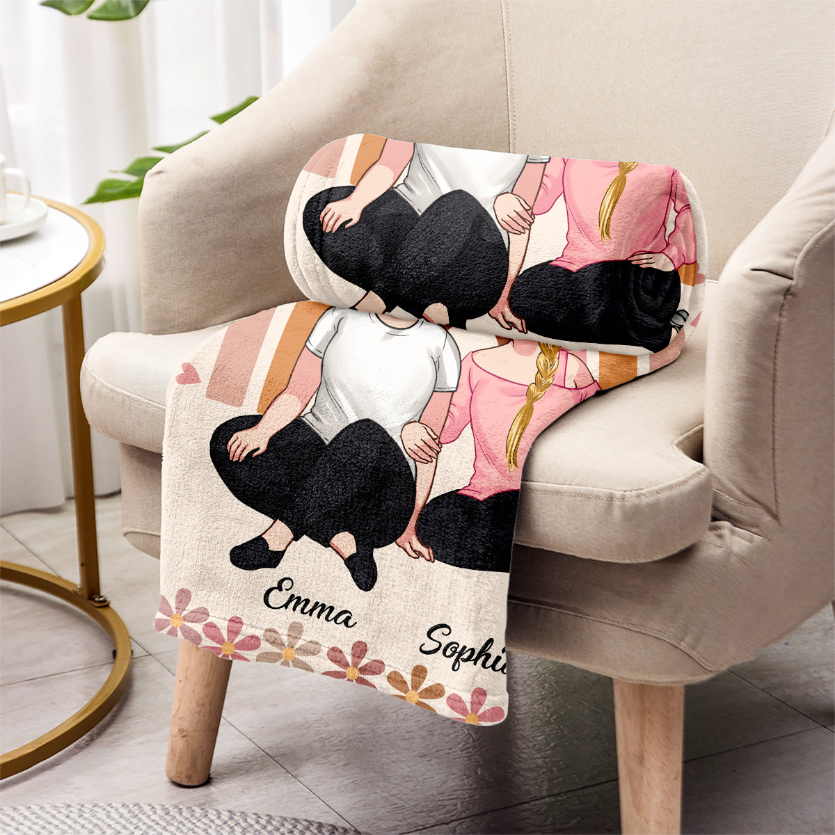 Wir hoffen, dass du dich jedes Mal, wenn du diese Decke kuschelst, daran erfreut – Geschenk für Mama, Oma – personalisierte Decke
