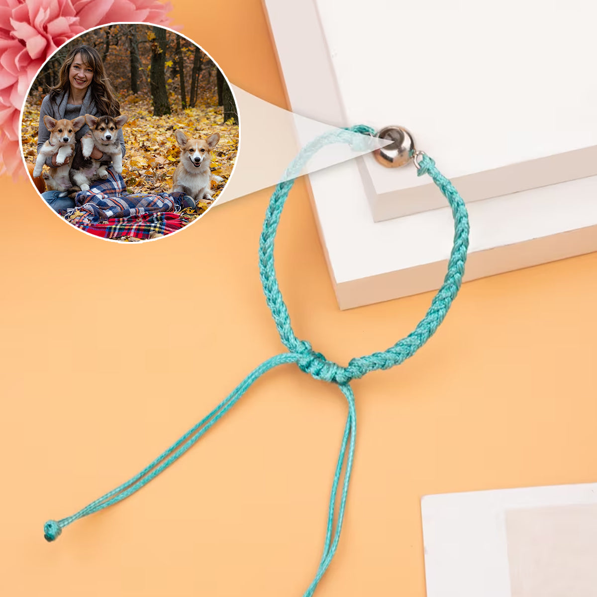 Personalisiertes Armband für Hundeliebhaber mit Hundeprojektion