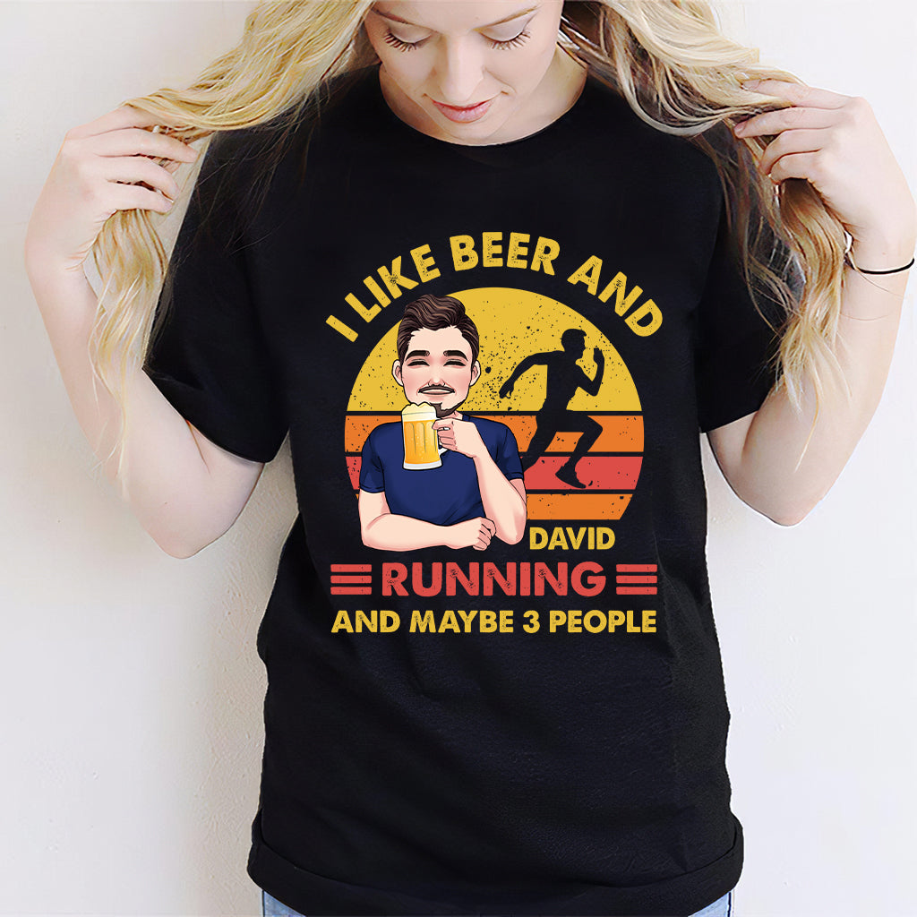 I Like Beer And Running - Personalized Running T-shirt and Hoodie