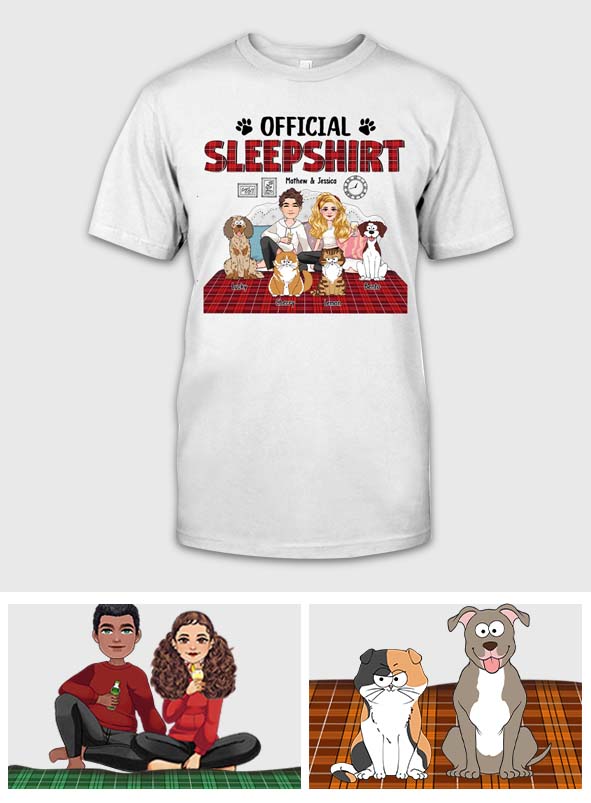 Offizielles Schlafshirt – Personalisiertes Hunde-T-Shirt und Hoodie