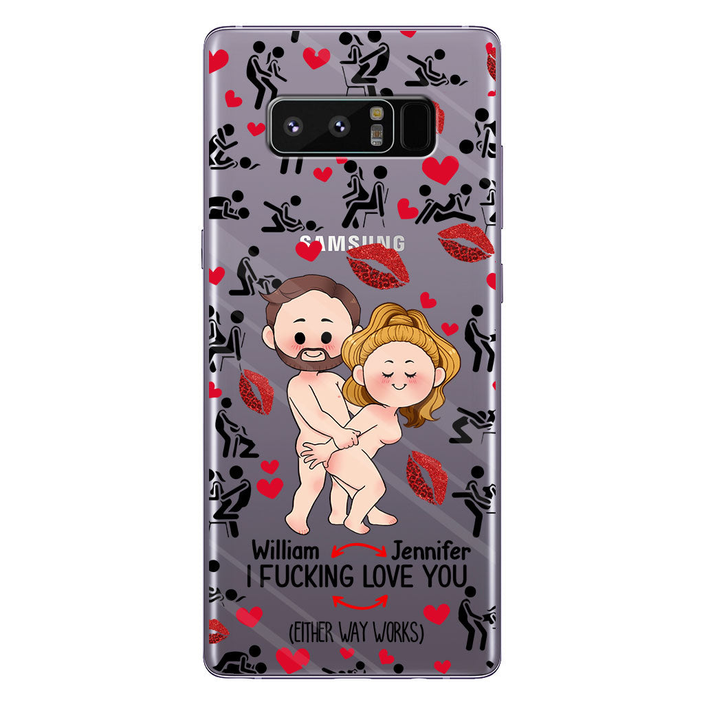 Ich liebe dich – Geschenk für Ehemann, Ehefrau, Freund, Freundin – Personalisierte transparente Handyhülle